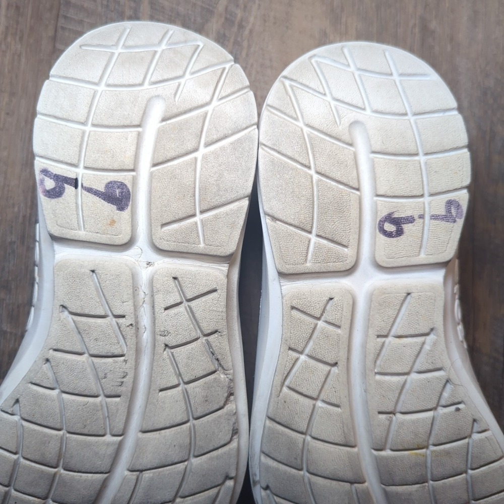 Oofos Womens OOMG Eezee Low Size 8.5 Blue White Lightweight Comfort Shoes **READ - Picture 13 of 13